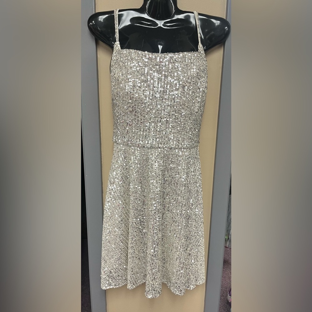 Morgan & Co. Glittering Silver Sequin Gown